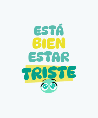 T-Shirt Design Maker Featuring a Sadness-Themed Quote Inspired by an Emotions Film 6560h