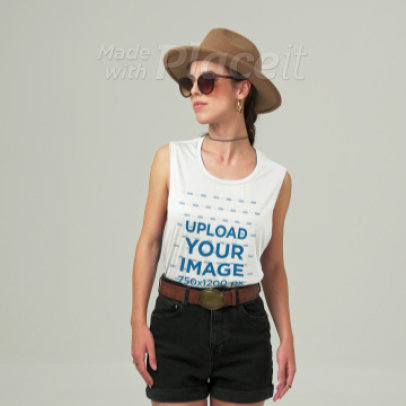 Bella Canvas Video Featuring a Woman Wearing a Tank Top 8704v