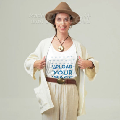 Tank Top Video Featuring a Woman in a Boho-Styled Outfit 8706v