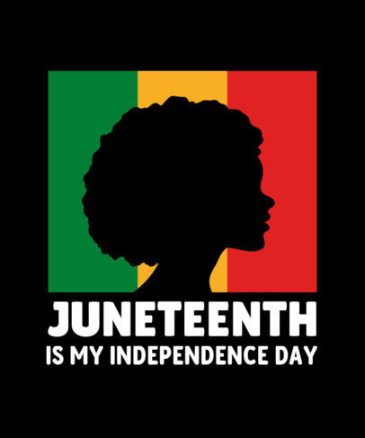 T-Shirt Design Maker Featuring a Silhouette with a Flag for Juneteenth