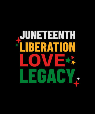 T-Shirt Design Template for Juneteenth Featuring a Liberation-Themed Phrase