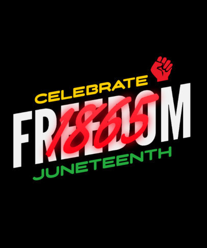 T-Shirt Design Template Featuring a Closed Protesting Fist for Juneteenth 4807 6679