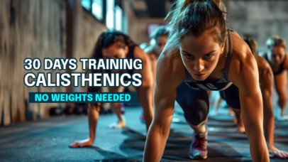 YouTube Thumbnail Template for a 30-Day Calisthenics Training Program 6689c