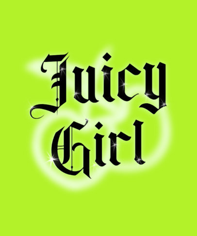 T-Shirt Design Template with a Quote in a Gothic-Style Font and Airbrush-Style Cherries 6669 a