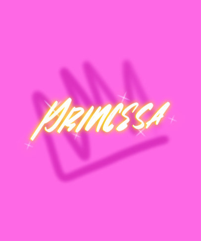 T-Shirt Design Maker for Princesses with an Airbrushed Crown 6669 d