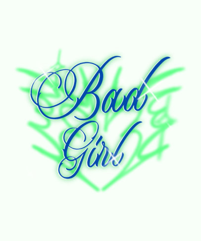 T-Shirt Design Maker Featuring an Airbrushed Graphic with a Shiny Text 6669 h