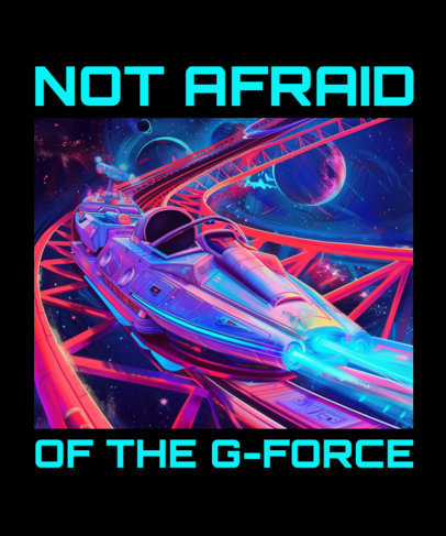 Amusement Park T-Shirt Design Maker Featuring a Spaceship Attraction Theme 6674d