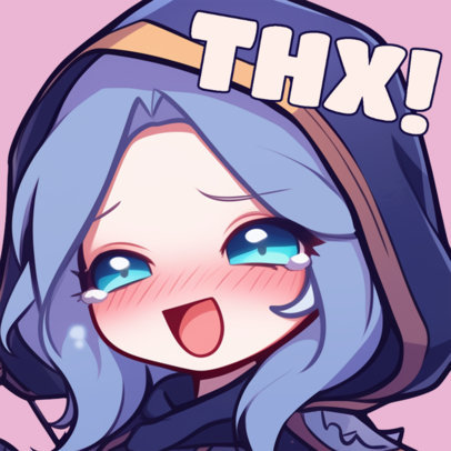 Avatar Maker with a Chibi-Style Girl with Tears of Joy Inspired by a Battle Arena Game