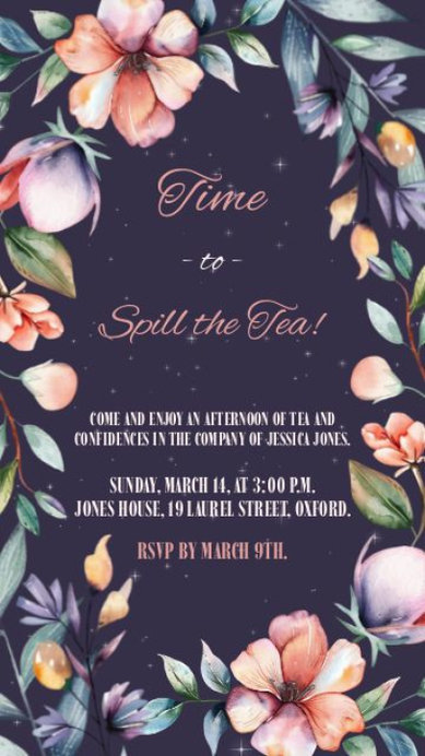 Tea Event Instagram Story Video Creator With a Historical Romance Theme