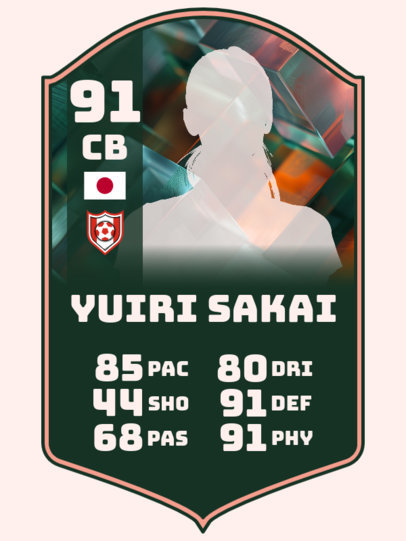 Trading Card Design Creator Featuring a Soccer Theme