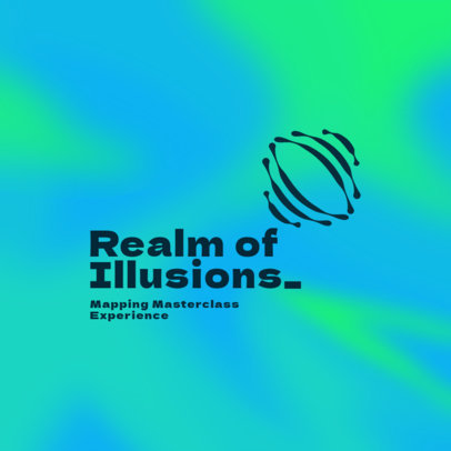 Virtual Reality Tech Logo Template Featuring a Colorful Background 6576e