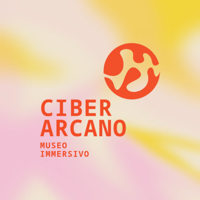 Immersive Museum Logo Maker with a Gradient Background and an Abstract Icon 6576h