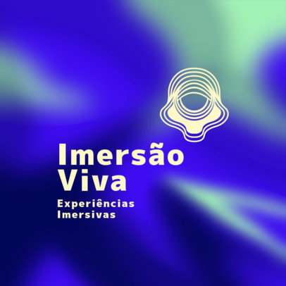 Immersive Experiences Logo Template Featuring a Blurry Background 6576i