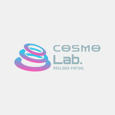 Virtual Reality Lab Logo Template with Colorful Circles 6575d
