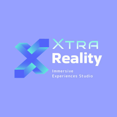 Immersive Experiences Studio Logo Template with a 3D Graphic 6575h