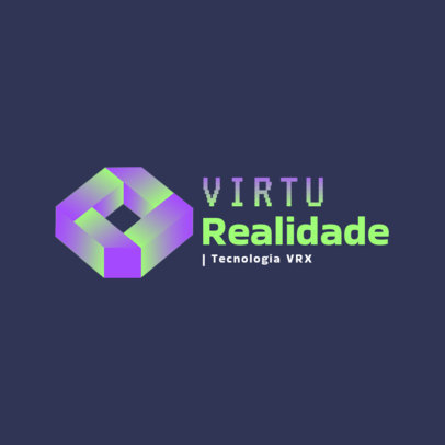 Virtual Reality Tech Logo Generator with a Colorful 3D Graphic