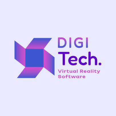 Virtual Reality Software Logo Creator with a Colorful Squared Graphic 6575n