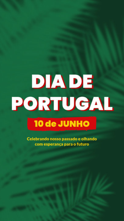 Portugal Day Instagram Story Maker Featuring a Patriotic Message 6580d