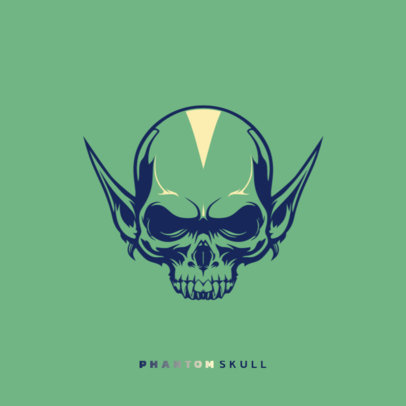 Military Shooting Game-Inspired Logo Creator Featuring a Skull with Big Ears ed7060g