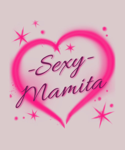 T-Shirt Design Template with a Quote for Latin Women and an Airbrushed Heart 6413a