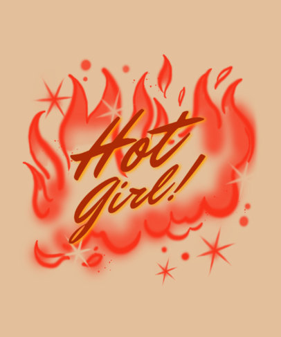 T-Shirt Design Creator Featuring Airbrushed Flames and a Hot Quote 6413c