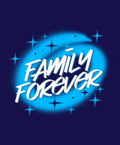 T-Shirt Design Template with a Quote About Family and an Airbrushed Background 6413e