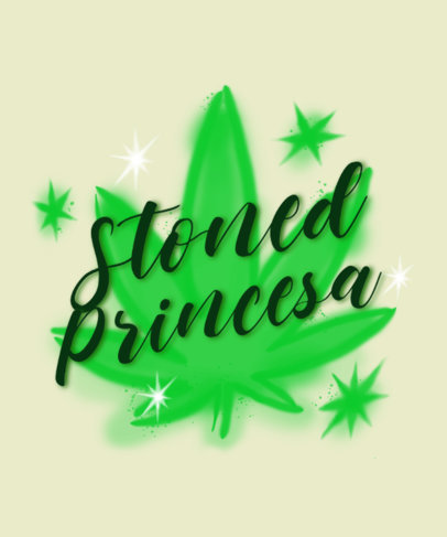 T-Shirt Design Creator with an Airbrushed Cannabis Leaf and a Quote 6413g