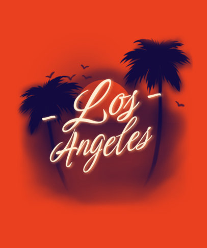 T-Shirt Design Maker Featuring a Los Angeles Quote with Airbrushed Palm Trees 6413h