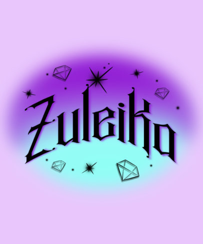 T-Shirt Design Maker Featuring Airbrushed Diamonds with a Gradient Background 6672d