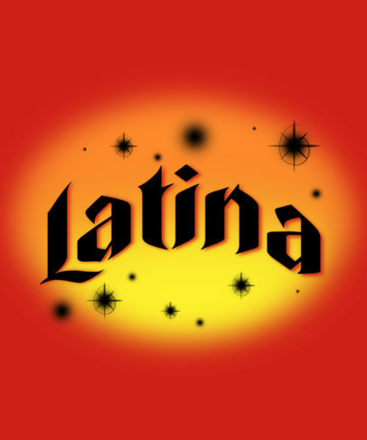 T-Shirt Design Template Featuring a Colorful Background with Airbrushed Stars 6672e