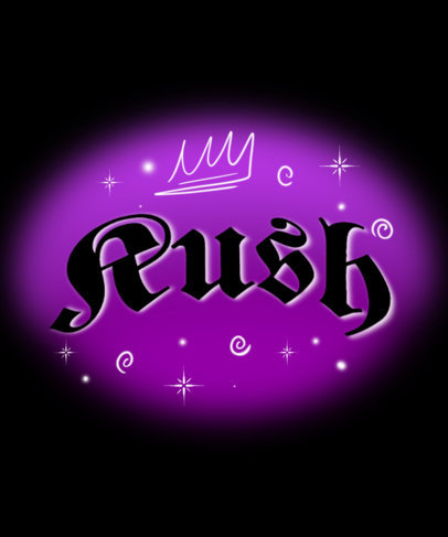 T-Shirt Design Creator Featuring Airbrushed Doodles with a Word in a Gothic Font 6672g