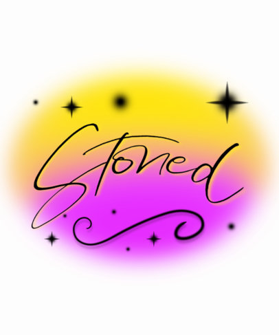 T-Shirt Design Maker Featuring Airbrushed Stars with a Colorful Background 6672h