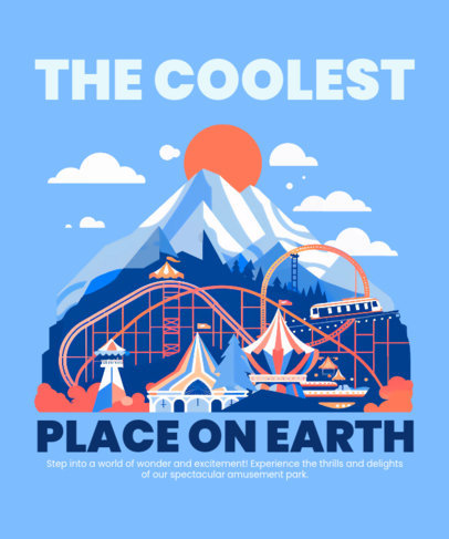 T-Shirt Design Maker Featuring Roller Coaster Graphics for Amusement Park Enthusiasts 6675a