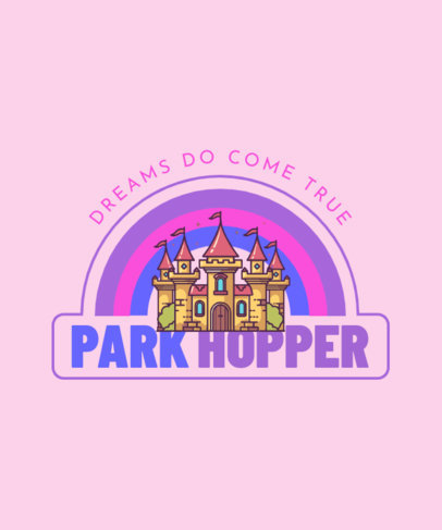 T-Shirt Design Creator Featuring a Castle Graphic Inspired by a Popular Theme Park 6673c