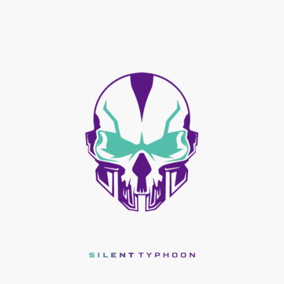 Logo Template Featuring a Futuristic Skull Inspired by a Military Shooting Game