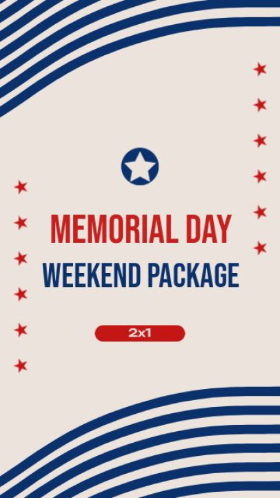 Instagram Story Video Maker Featuring a Memorial Day-Themed 2x1 Weekend Sale 8575