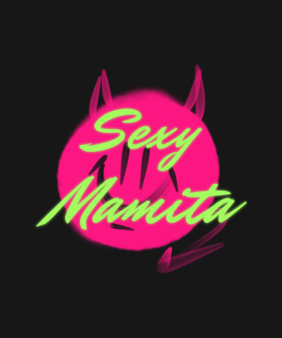 T-Shirt Design Template Featuring a Girly Quote with an Airbrushed Devil Emoji 6671a