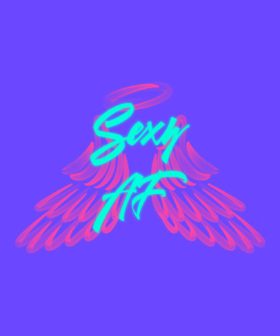 T-Shirt Design Template with a Quote for Girls and Airbrushed Wings 6671e