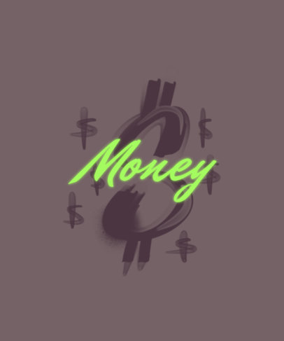 T-Shirt Design Creator Featuring an Airbrushed Money Sign  6671g