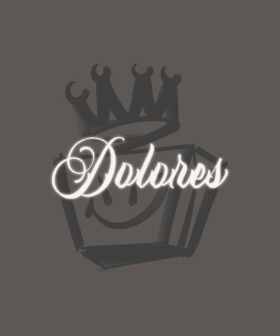 T-Shirt Design Maker Featuring an Airbrushed Doodle with a Crown 6671h