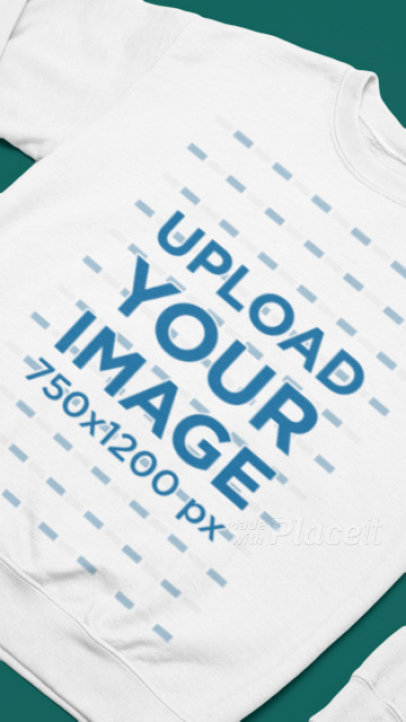 Video of a Crewneck Sweatshirt Flat Laid over a Solid Surface 8299v