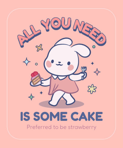 T-Shirt Design Maker Featuring a Cute White Kitty Graphic and a Kawaii Theme 6708