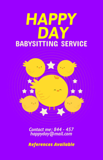 Online Flyer Maker for Nanny Services with Chick Clipart 