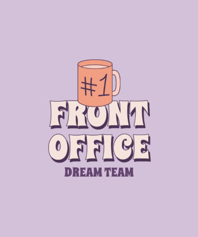 T-Shirt Design Template Featuring an Illustrated Mug and a Work-Themed Quote