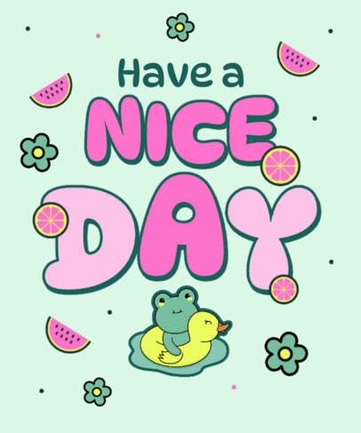 T-Shirt Design Maker Featuring a Quote and a Cute Frog Inspired by White Kitty