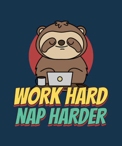 Office-Inspired T-Shirt Design Creator with a Sleeping Koala and a Working Quote