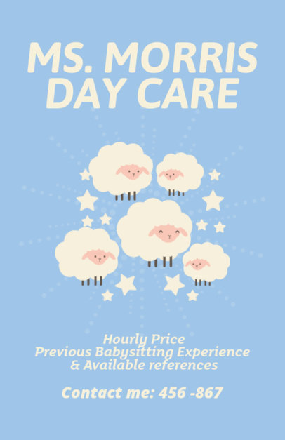 Online Flyer Maker for Babysitting Services with Sheep Clipart