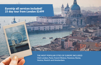 Online Flyer Maker for a Travel Agency Blue Theme