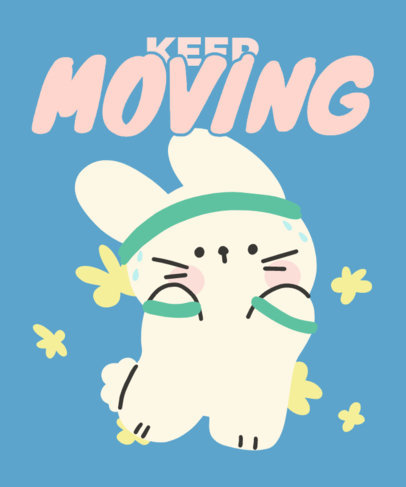 Girly T-Shirt Design Template Featuring a Cute Bunny Inspired by a White Kitty Character