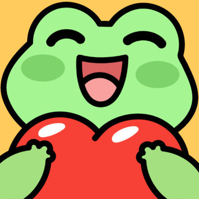Twitch Emote Generator With a Frog Graphic Inspired by a White Kitty Character